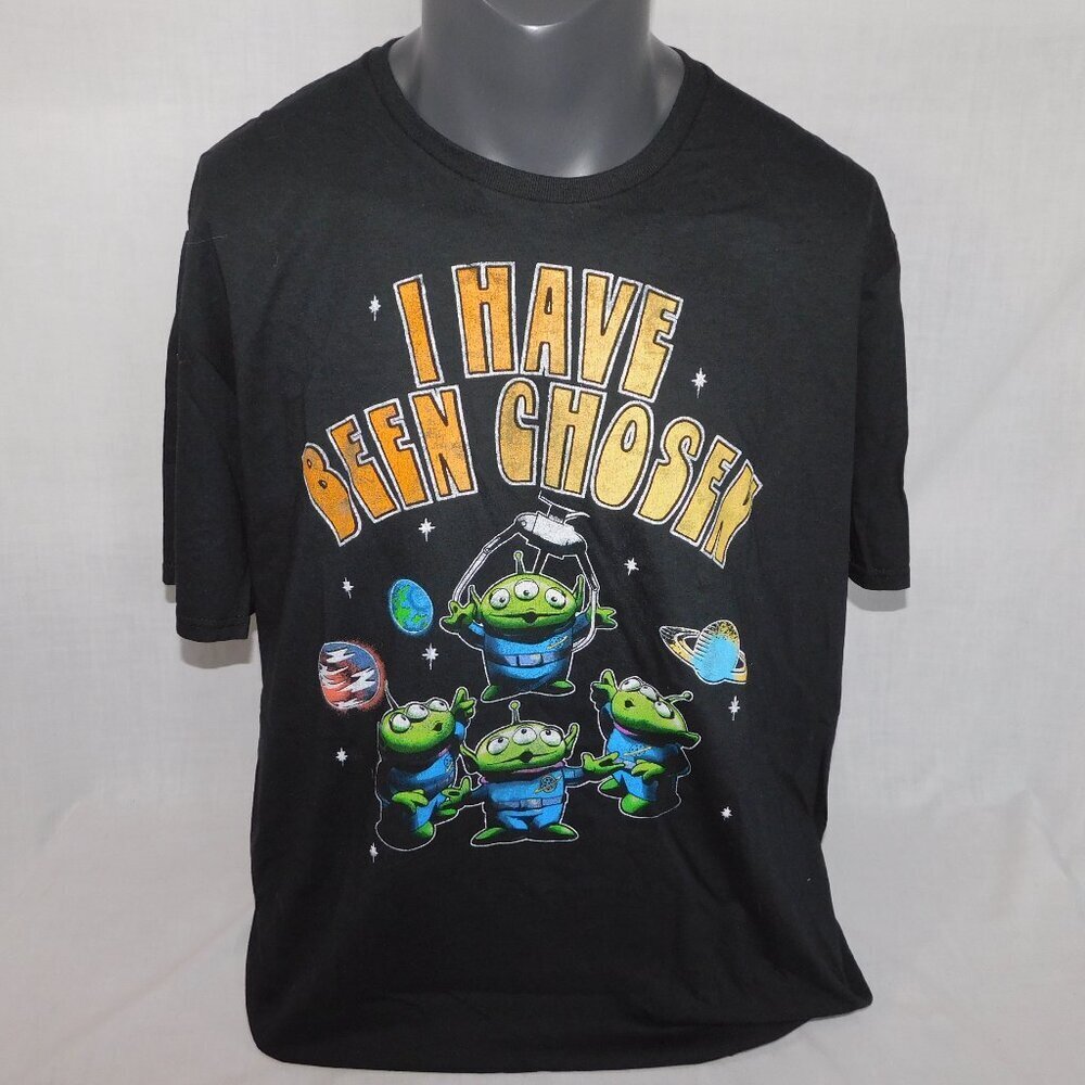 Disney Toy Story 3 eyed Aliens I HAVE BEEN CHOSEN  Black Graphic Shirt Mens 2XL